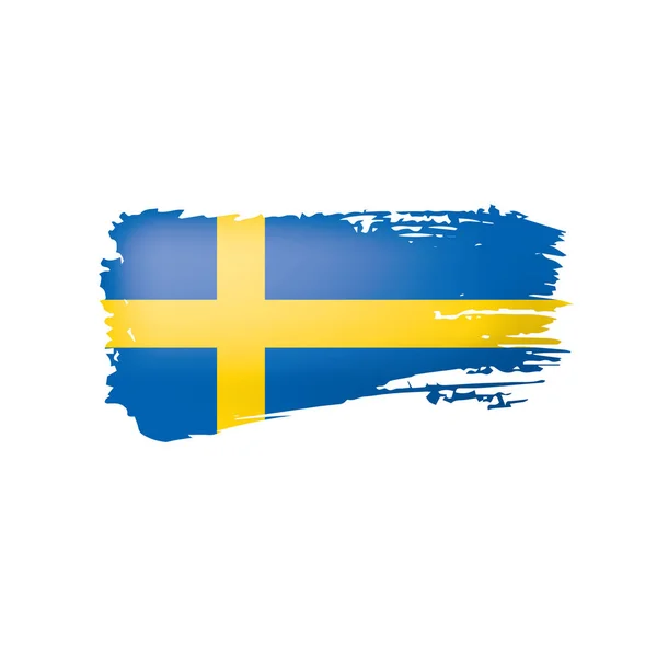 Флаг Швеции, векторная иллюстрация на белом фоне . — стоковый вектор