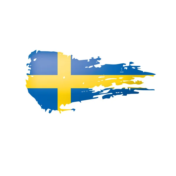 Ruotsin lippu, vektorikuva valkoisella pohjalla . — vektorikuva