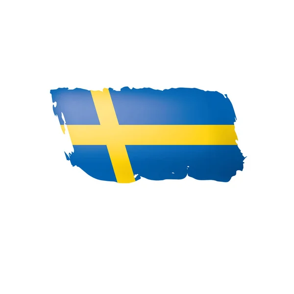 De vlag van Zweden, vectorillustratie op een witte achtergrond. — Stockvector
