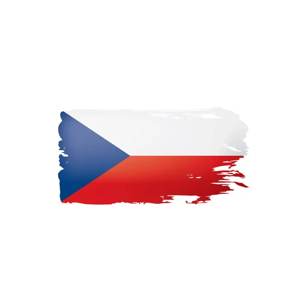 Tschechische Flagge, Vektorabbildung auf weißem Hintergrund. — Stockvektor
