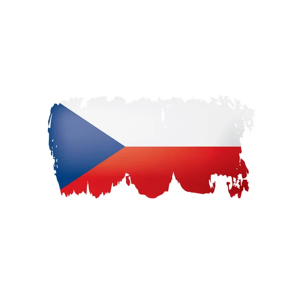 チェコ共和国の旗、白の背景にベクトル画像. — ストックベクタ
