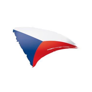 Çek Cumhuriyeti bayrağı, beyaz bir arka plan üzerinde vektör çizim.