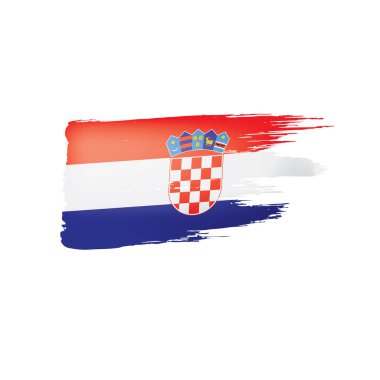 Hırvatistan bayrağı, beyaz bir arka plan üzerinde vektör çizim.