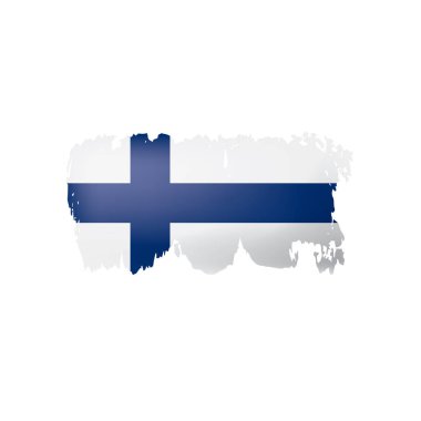Finlandiya bayrağı, beyaz bir arka plan üzerinde vektör çizim.
