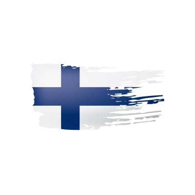 Finlandiya bayrağı, beyaz bir arka plan üzerinde vektör çizim.
