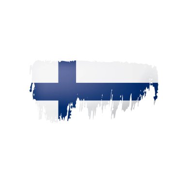 Finlandiya bayrağı, beyaz bir arka plan üzerinde vektör çizim.