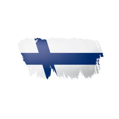 Finlandiya bayrağı, beyaz bir arka plan üzerinde vektör çizim.