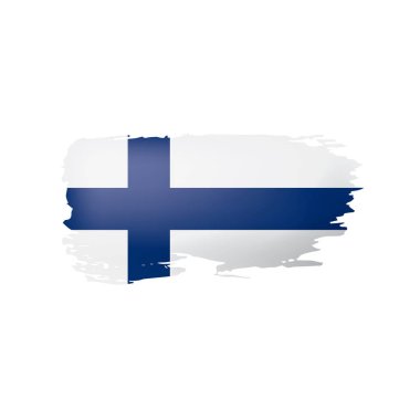 Finlandiya bayrağı, beyaz bir arka plan üzerinde vektör çizim.