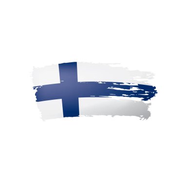 Finlandiya bayrağı, beyaz bir arka plan üzerinde vektör çizim.