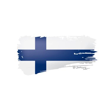 Finlandiya bayrağı, beyaz bir arka plan üzerinde vektör çizim.