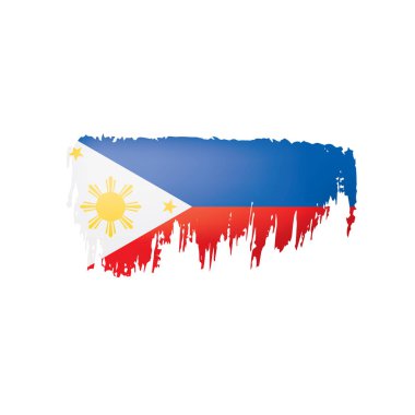 Filipinler bayrağı, beyaz bir arka plan üzerinde vektör çizim.