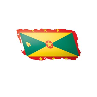Grenada bayrağı, beyaz bir arka plan üzerinde vektör çizim.