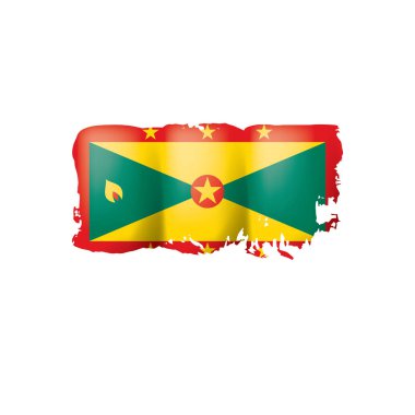 Grenada bayrağı, beyaz bir arka plan üzerinde vektör çizim.