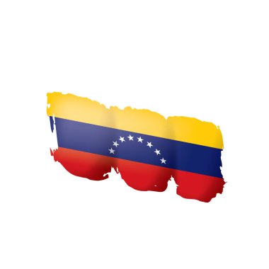 Venezuela bayrak, beyaz bir arka plan üzerinde vektör çizim.