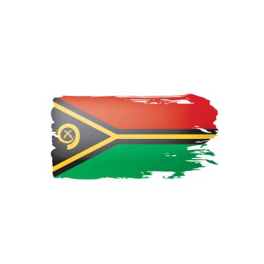 Vanuatu bayrağı, beyaz arkaplanda vektör çizimi.