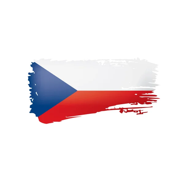 Tschechische Flagge, Vektorabbildung auf weißem Hintergrund. — Stockvektor