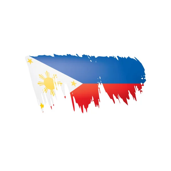 Bandera de Filipinas, ilustración vectorial sobre fondo blanco . — Vector de stock