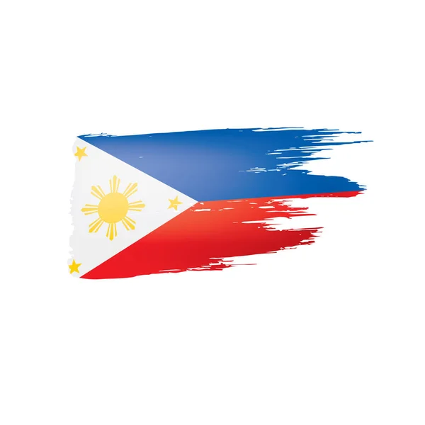 Bandera de Filipinas, ilustración vectorial sobre fondo blanco . — Vector de stock