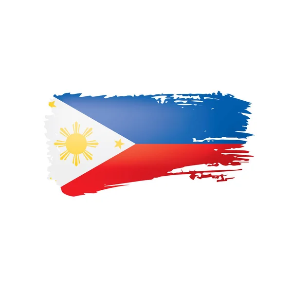 Philippinische Flagge, Vektorabbildung auf weißem Hintergrund. — Stockvektor