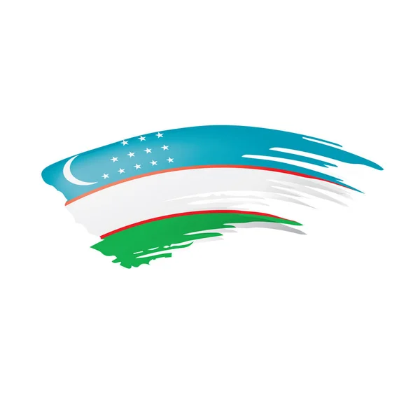 Σημαία Ουζμπεκιστάν, διανυσματική απεικόνιση σε λευκό φόντο. — Διανυσματικό Αρχείο