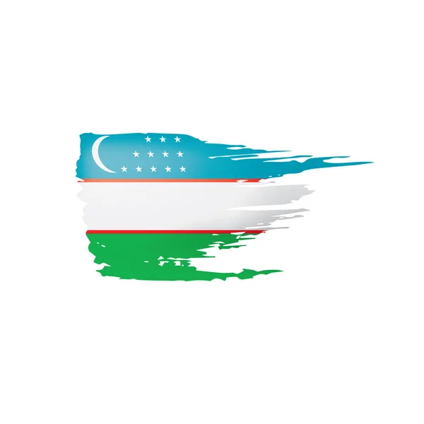 Drapeau Ouzbékistan, illustration vectorielle sur fond blanc. — Image vectorielle