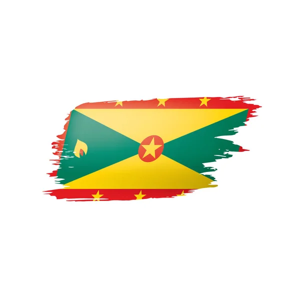 Bandiera Grenada, illustrazione vettoriale su sfondo bianco . — Vettoriale Stock