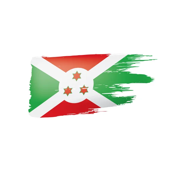 Burundi zászló, egy fehér háttér vektor illusztráció. — Stock Vector