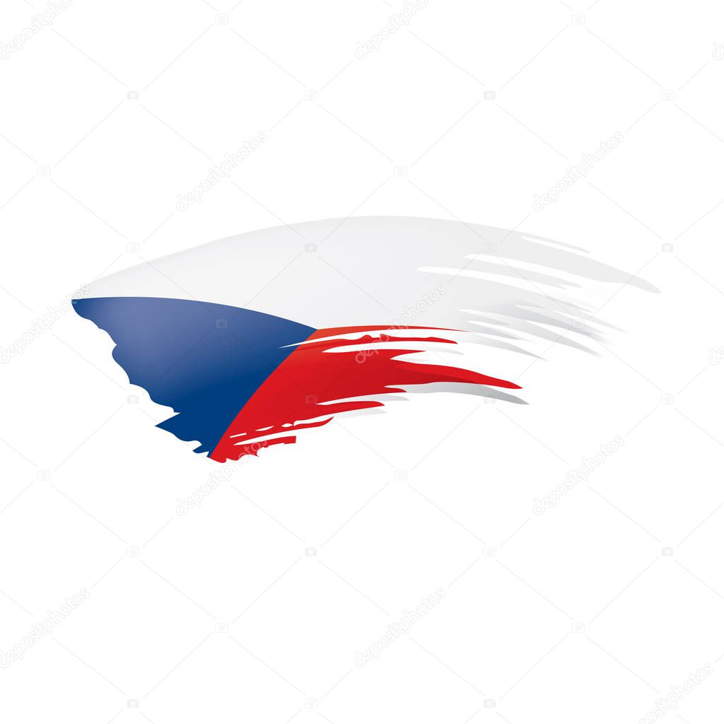 Czechia flag, vector illustration on a white background.