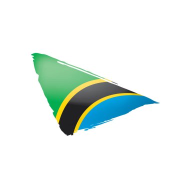 Tanzanya bayrak, beyaz bir arka plan üzerinde vektör çizim.