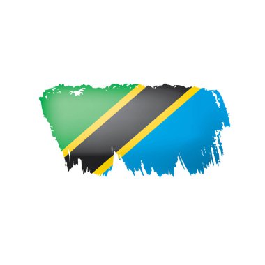 Tanzanya bayrak, beyaz bir arka plan üzerinde vektör çizim.