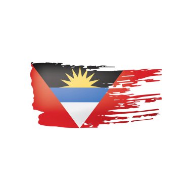 Antigua ve Barbuda bayrağı, beyaz arkaplanda vektör illüstrasyonu