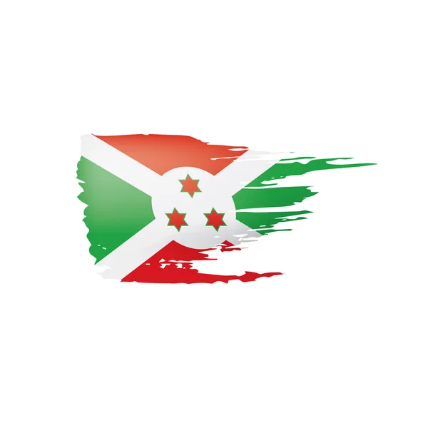 Burundi zászló, egy fehér háttér vektor illusztráció. — Stock Vector