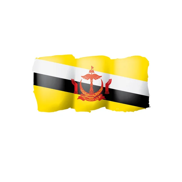 Brunei vlag, vector illustratie op een witte achtergrond. — Stockvector