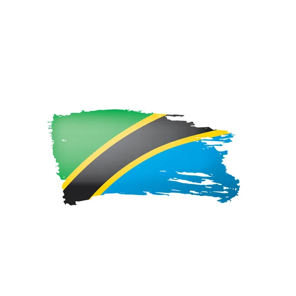 坦桑尼亚旗子, 矢量例证在白色背景. — 图库矢量图片