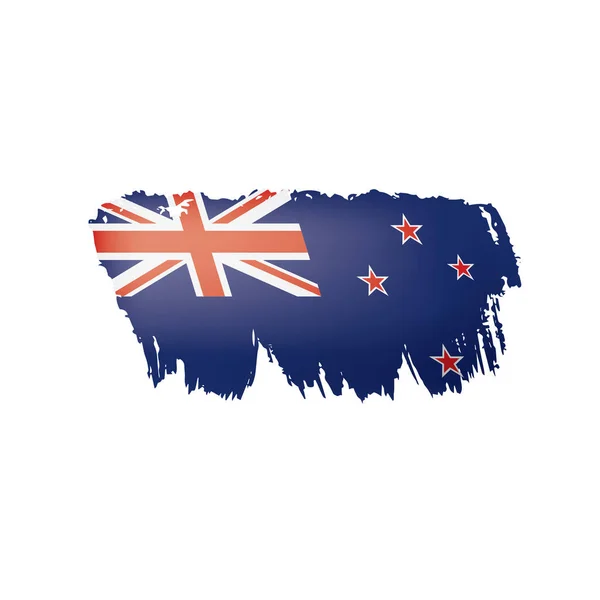 Bandera de Nueva Zelanda, ilustración vectorial sobre fondo blanco. — Archivo Imágenes Vectoriales