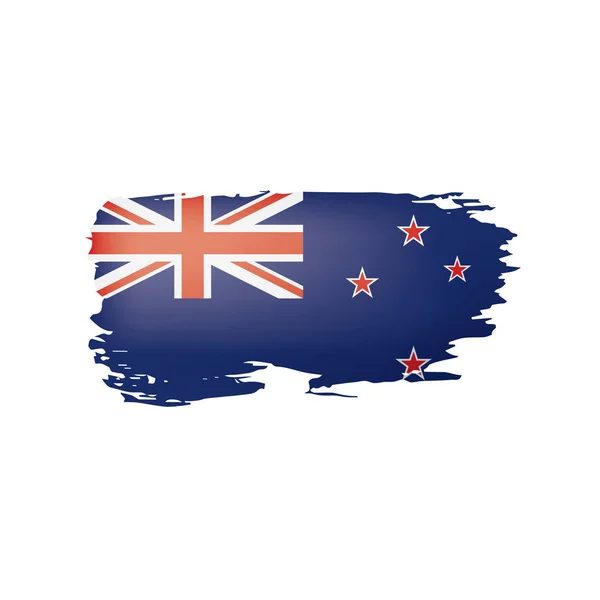 뉴질랜드 국기, 흰 배경 위의 벡터 일러스트. — 스톡 벡터