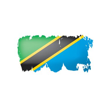 Tanzanya bayrak, beyaz bir arka plan üzerinde vektör çizim.