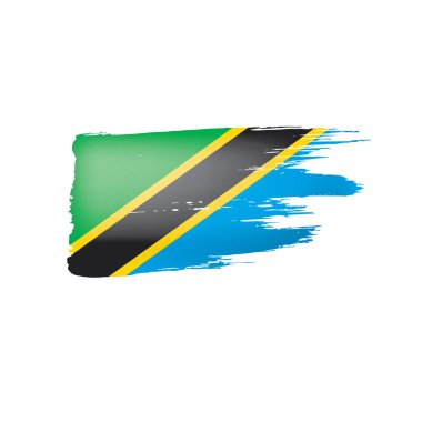 Tanzanya bayrak, beyaz bir arka plan üzerinde vektör çizim.