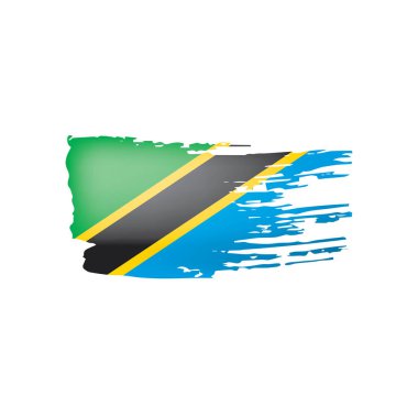 Tanzanya bayrak, beyaz bir arka plan üzerinde vektör çizim.