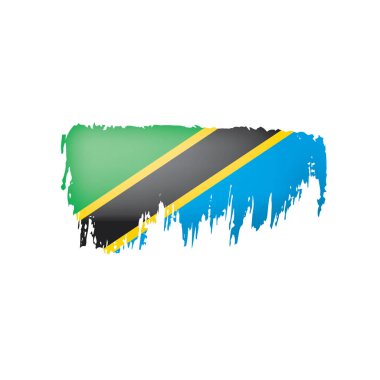 Tanzanya bayrak, beyaz bir arka plan üzerinde vektör çizim.