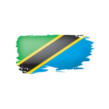 Tanzanya bayrak, beyaz bir arka plan üzerinde vektör çizim.