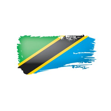 Tanzanya bayrak, beyaz bir arka plan üzerinde vektör çizim.