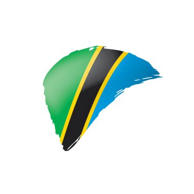 Tanzanya bayrak, beyaz bir arka plan üzerinde vektör çizim.