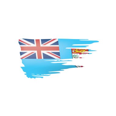 Fiji bayrak, beyaz bir arka plan üzerinde vektör çizim.