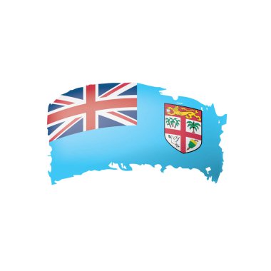 Fiji bayrak, beyaz bir arka plan üzerinde vektör çizim.