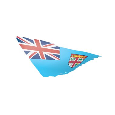 Fiji bayrak, beyaz bir arka plan üzerinde vektör çizim.