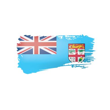 Fiji bayrak, beyaz bir arka plan üzerinde vektör çizim.