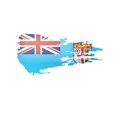 Fiji bayrak, beyaz bir arka plan üzerinde vektör çizim.
