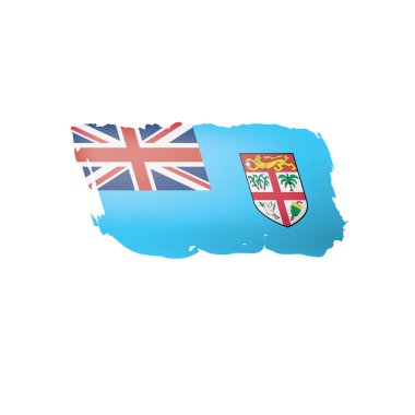 Fiji bayrak, beyaz bir arka plan üzerinde vektör çizim.