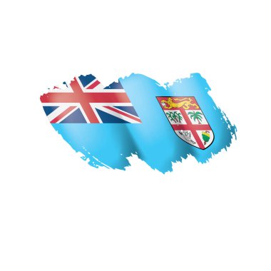 Fiji bayrak, beyaz bir arka plan üzerinde vektör çizim.